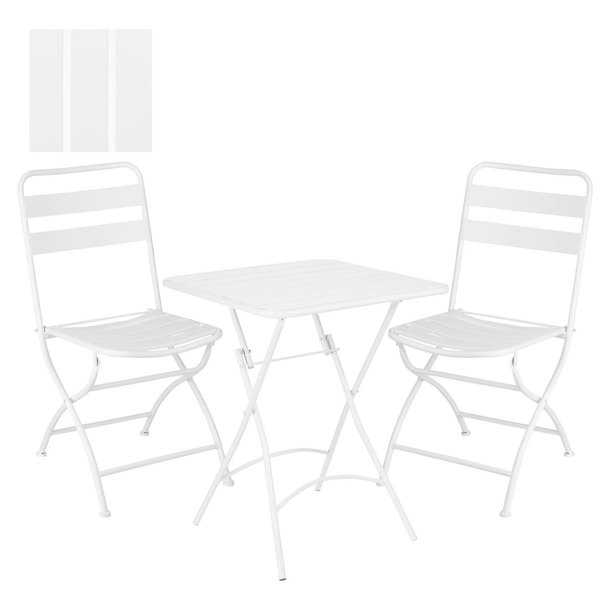 Evita Bistro Set - Set of 3 - Metal - White