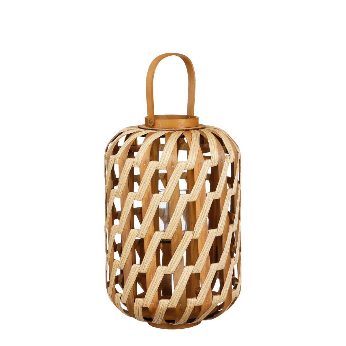 Helios Lantern - H49 x Ø31 cm - Recycled Polyester - Brown