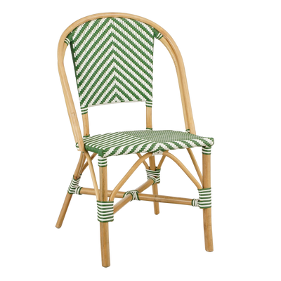 Mandox Bistro chair - L51 x W57 x H90 cm - Rattan - Dark green, White