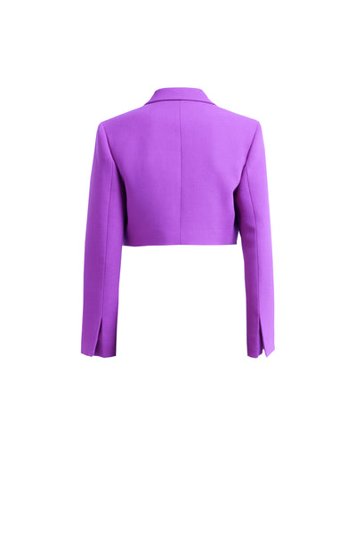 Minmin Peng - Brooklyn Cropped Single-breasted Wool Jacket - Purple