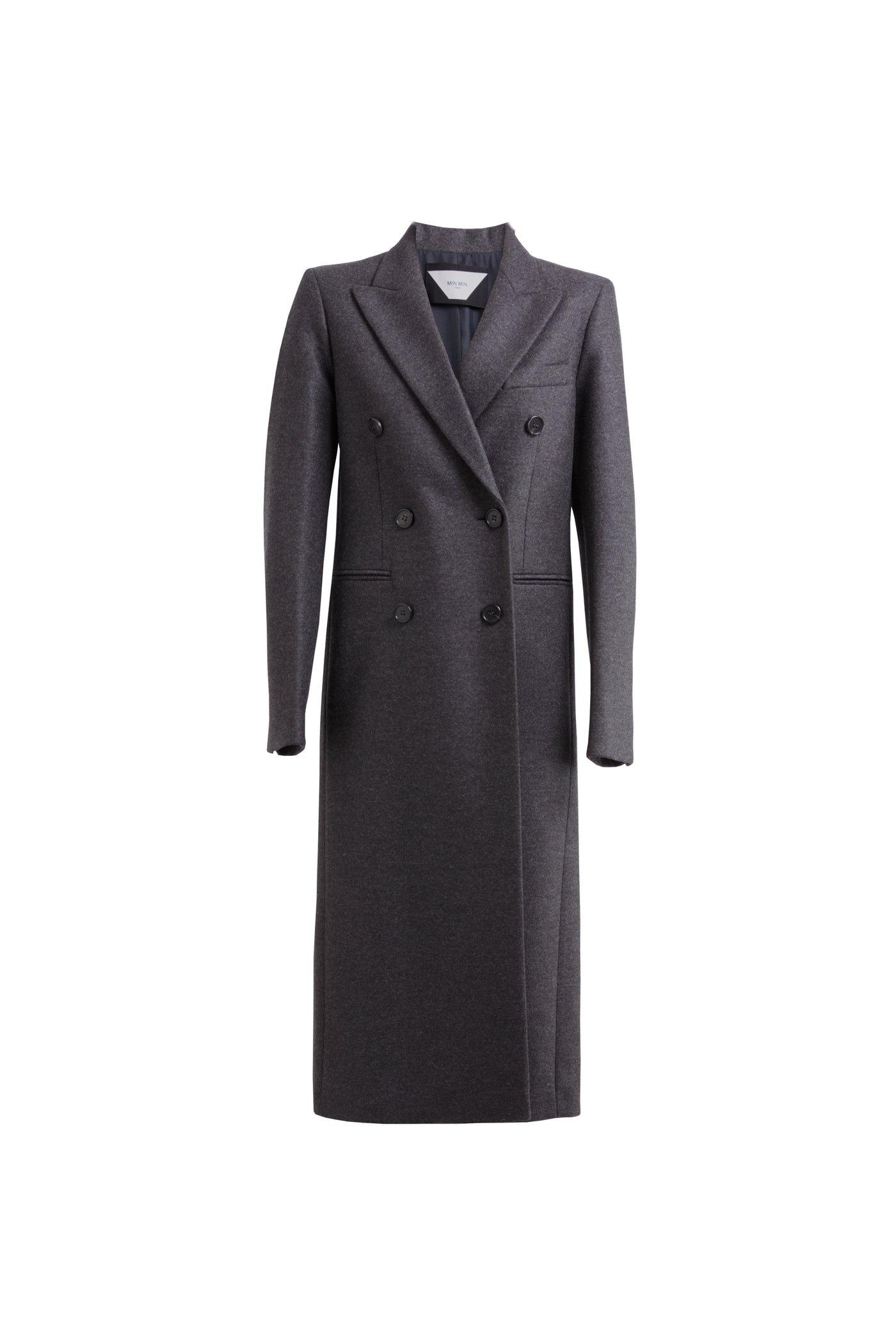 Double-breasted Wool Coat - Grey